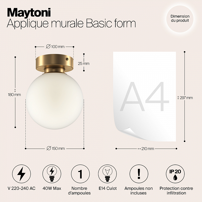 Бра Maytoni MOD321WL-01G1